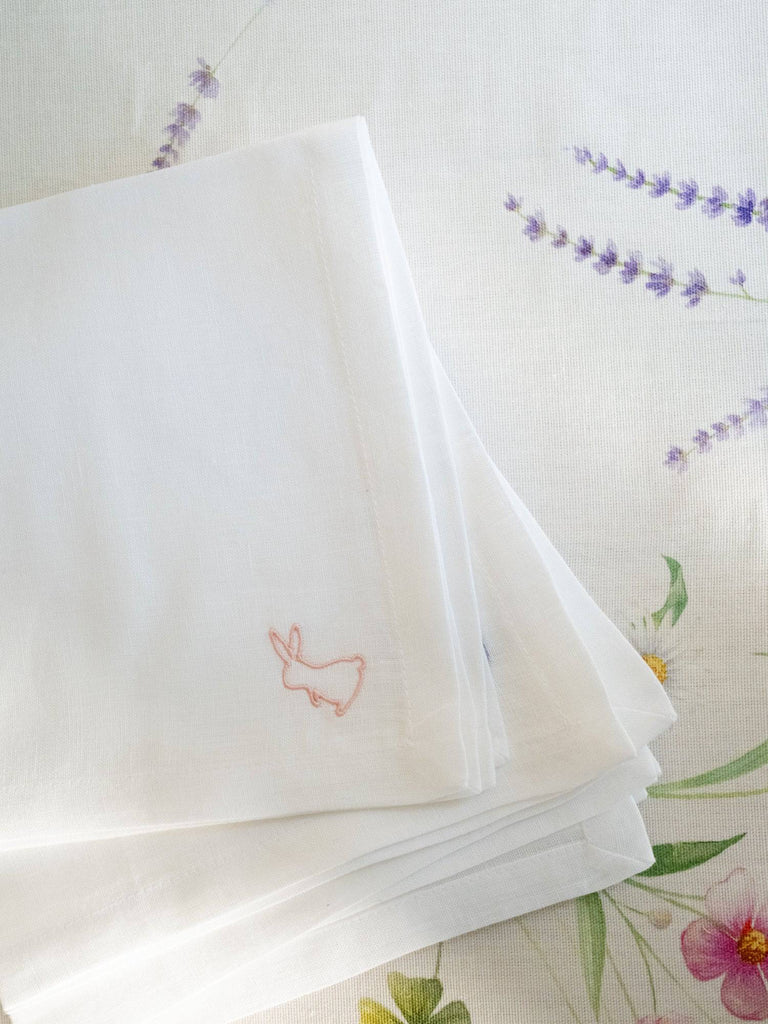 Embroidered Easter Bunny Napkins, Set of Four - The Sette