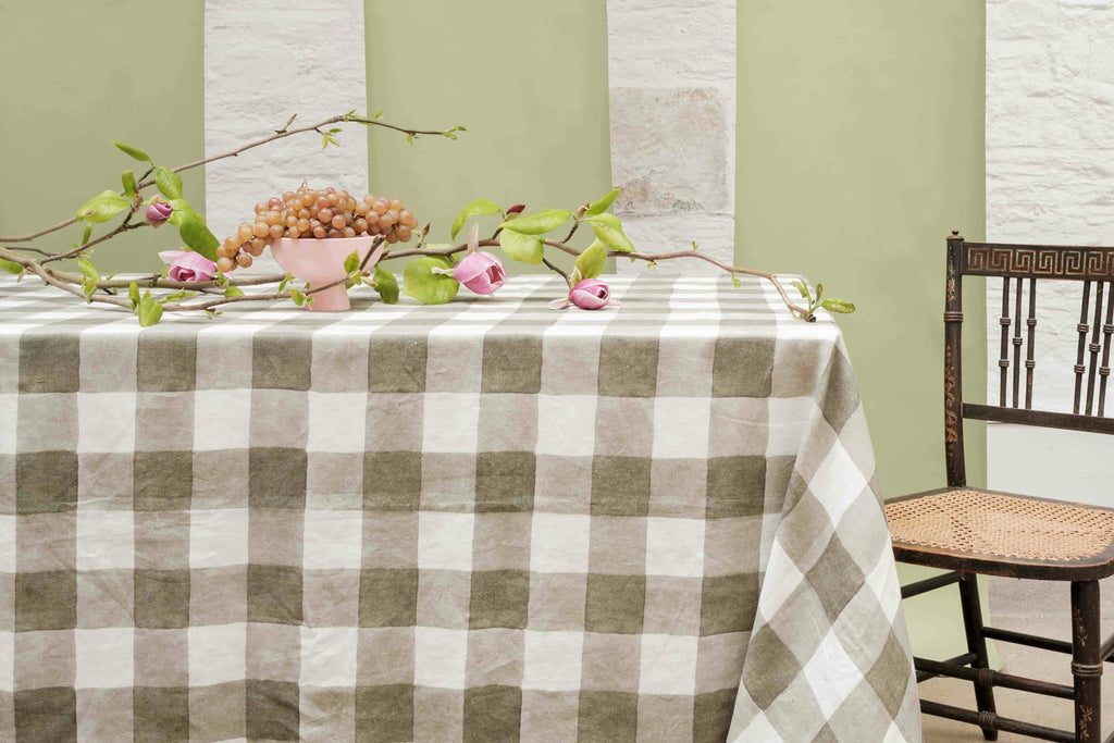 Green Gingham Tablecloth - The Sette
