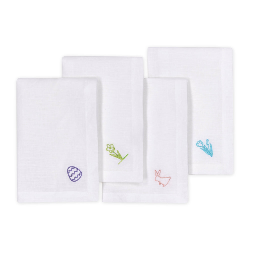 Embroidered Easter Napkins, Set of Four - The Sette