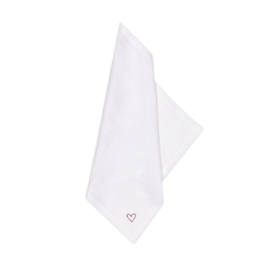 Embroidered Heart Napkins, Set of Four - The Sette