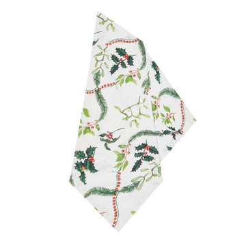 Holly & Mistletoe Napkins, Set of Four - The Sette